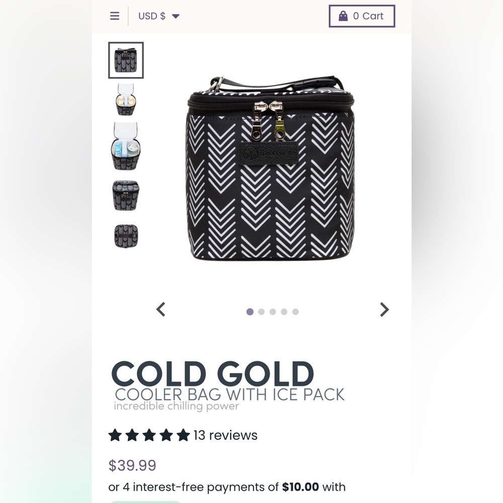 Sarah Wells Cold Gold Cooler Bag